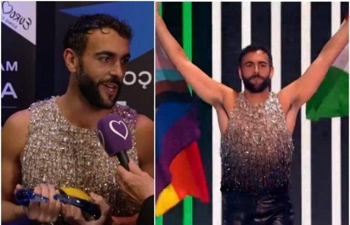 Marco Mengoni remporte le prix de la critique à l’Eurovision, puis défile avec le drapeau LGBT