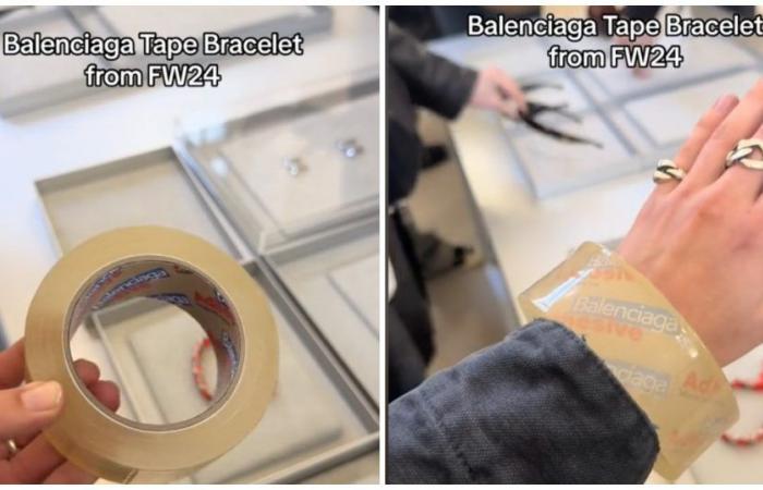 Un rouleau de scotch en guise de bracelet, la nouvelle idée de Balenciaga est virale : ce qu’on a (n’a pas) compris sur le bracelet en ruban et combien il coûte