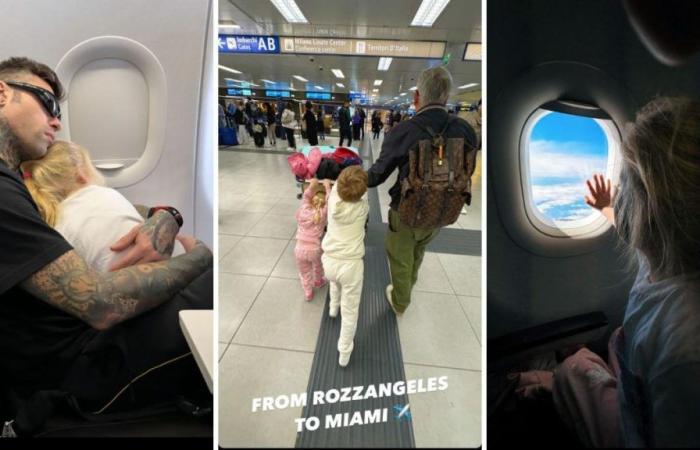 Fedez à Miami avec ses enfants, Chiara Ferragni silencieuse sur les réseaux sociaux