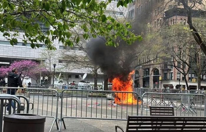 Un homme s’immole par le feu devant le palais de justice où se déroule le procès de Donald Trump : c’est grave
