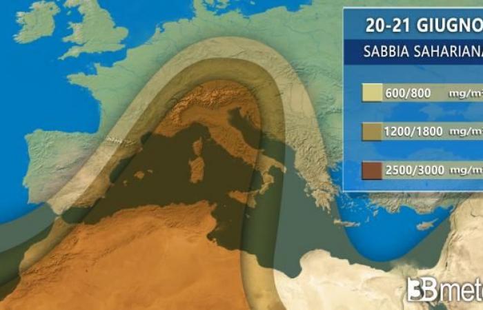 Avec l’anticyclone africain, la poussière saharienne revient en Italie, voici quand et dans quelles concentrations « 3B Météo