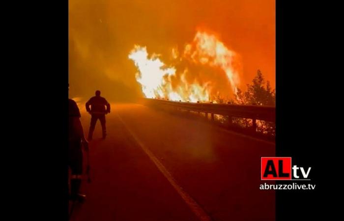 Incendie à Roccascalegna : nuit d’incendie, 130 hectares en fumée. Le feu touche les maisons, Canadair en action