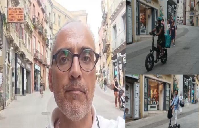 Vélos et scooters comme des missiles dans les rues commerçantes de Cagliari : “Trop d’affrontements et de blessés chaque jour, nous voulons des panneaux et des contrôles clairs”
