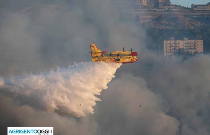 Saison des incendies dans la région d’Agrigente : les pompiers s’affairent à éteindre les flammes malveillantes. Des hectares de forêt incinérés