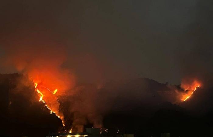 Naples, incendie sur la colline Camaldoli : les flammes lèchent les maisons