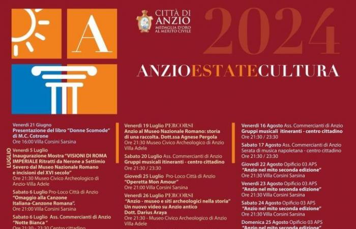 “Anzio Estate Cultura 2024”, calendrier d’été plein d’événements dans la ville néronienne