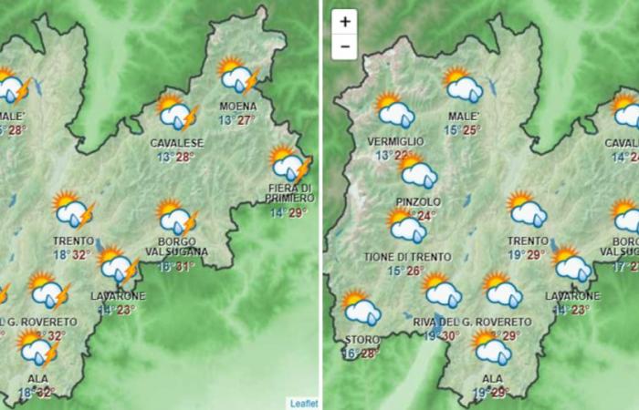 Météo, averses et orages en route : l’alerte est en place dans une grande partie du nord de l’Italie. Voici les prévisions pour le Trentin