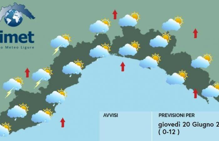 Météo, journée pluvieuse (chargée de sable) et vents forts en Ligurie : températures jusqu’à 34 degrés