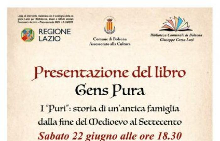 Bolsena, l’auteur Antonio Puri présente le livre « Gens Pura »