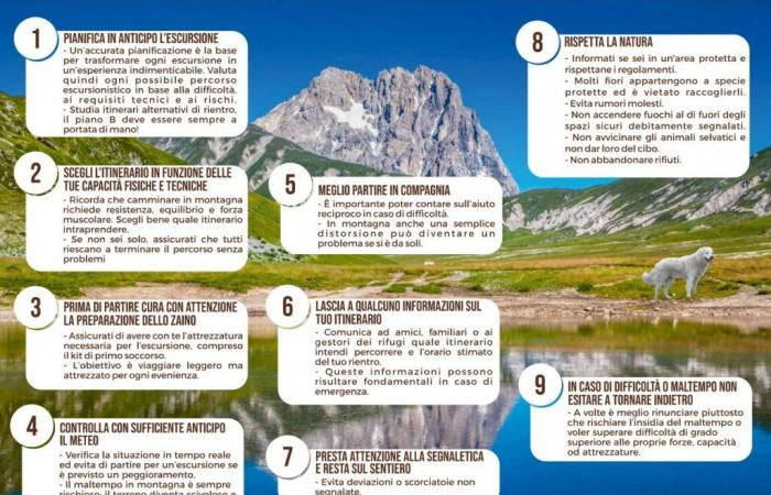 La Réserve Régionale Salviano adopte et promeut le manuel de sécurité en montagne de la Préfecture de L’Aquila. 10 conseils pour protéger votre sécurité et l’environnement dans lequel vous vous trouvez