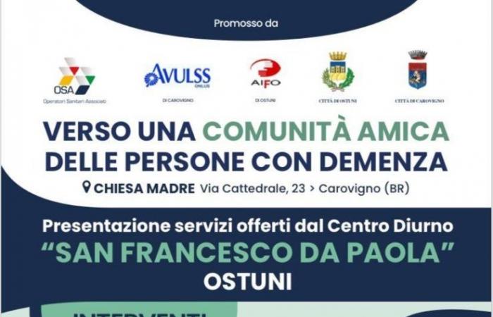Carovigno, réunion du mardi 25 juin « Créer une communauté conviviale pour les personnes atteintes de démence »
