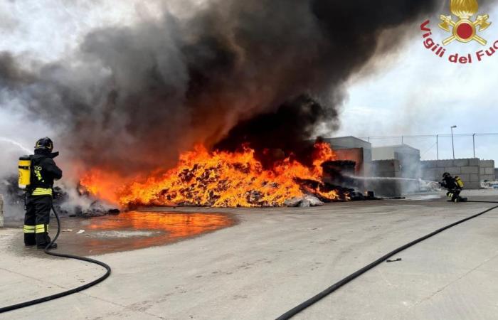 Civitavecchia – Dépôt de déchets Porcarelli en feu dans la zone industrielle, danger de nuage toxique