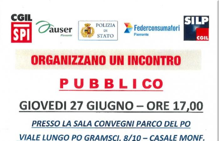 Réunion publique à Casale Monferrato. Un événement d’information pour prévenir les arnaques envers les personnes âgées