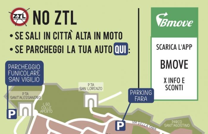 Bergame : Les magasins de Città Alta paient la première heure de stationnement (mais si vous dépensez au moins 20 euros)
