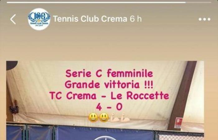Cremona Sera – Matches aller des éliminatoires de tennis de Serie C: victoire de l’équipe de Crema (Tennis Club Crema), match nul de l’équipe de Crema et Baldesio