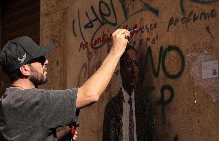Le retour de Tvboy à Palerme, le street artiste restaure ses peintures murales : de Santa Rosalia à Peppino Impastato