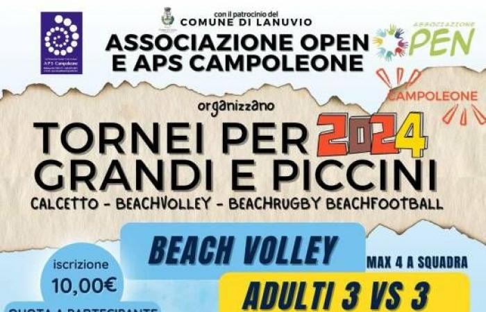 Lanuvio – Du 30 juin au 5 juillet Campoleone accueille des tournois sportifs sur le sable adaptés aux adultes et aux enfants