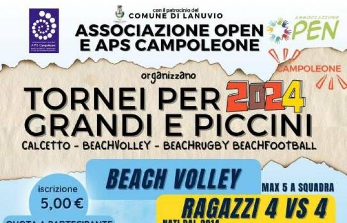 Lanuvio – Du 30 juin au 5 juillet Campoleone accueille des tournois sportifs sur le sable adaptés aux adultes et aux enfants
