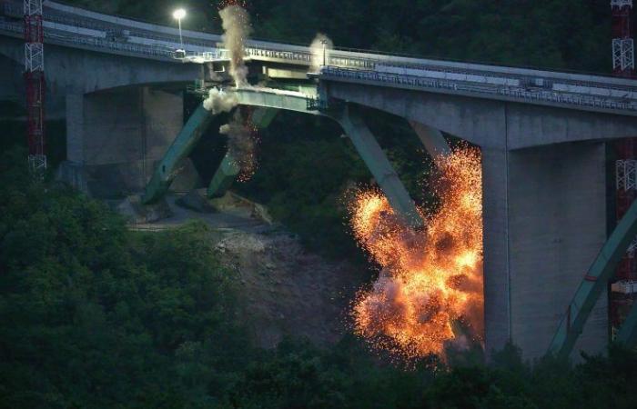 Effondrement du viaduc de Gravagna : la vidéo de l’explosion