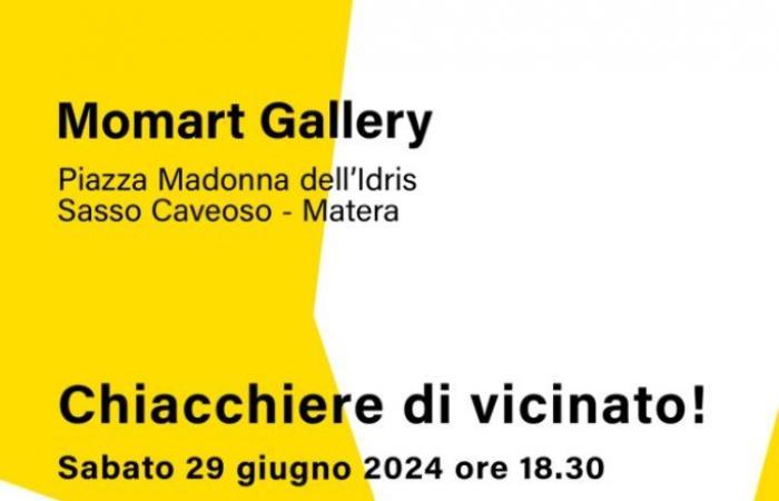 Matera, la Galerie Momart présente la conférence « Chiacchiere di Vicinato » le 29 juin dans les espaces de la galerie, sur la Piazza Madonna dell’Idris