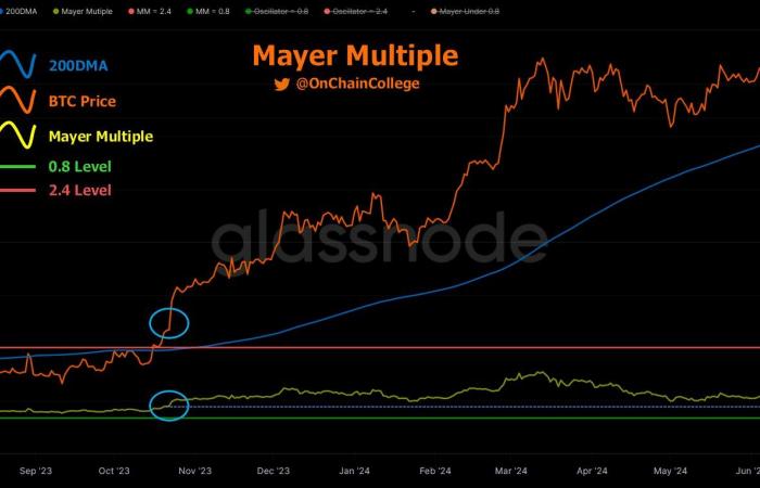 Le Bitcoin Mayer Multiple atteint les derniers plus bas enregistrés avec le prix BTC à 30 000 $