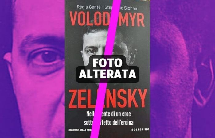 Cette couverture du livre sur Zelensky de Solferino et Corriere della Sera a été modifiée