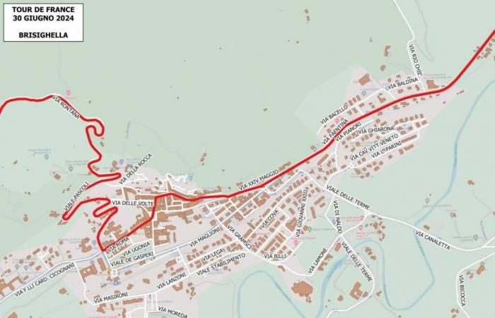 Tour de France. Liste des routes fermées à Faenza, Brisighella et Riolo Terme le dimanche 30 juin