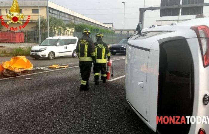 Accident à Valassina, voiture renversée : circulation bloquée