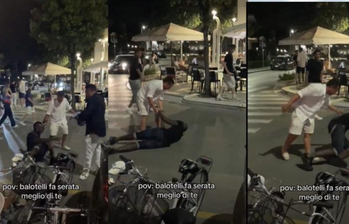Balotelli tombe dans la rue à Lignano et ne parvient pas à se relever, la vidéo virale : “C’était une super soirée”