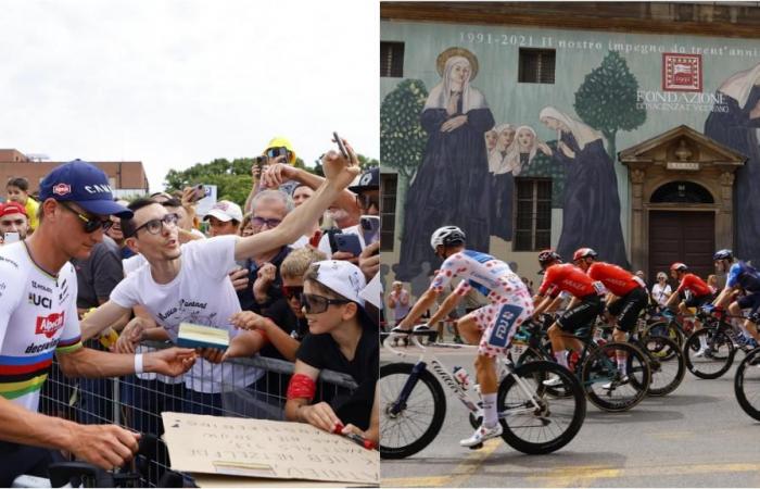 Plaisance et le Tour de France, foule célébrant le départ de la troisième étape
