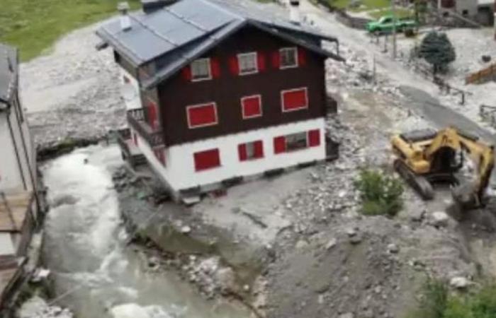 Dégâts causés par les inondations de Macugnaga Torrent de Tambach