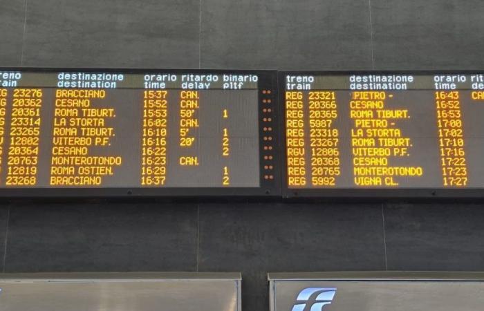 trains annulés et retards sur Rome Viterbo