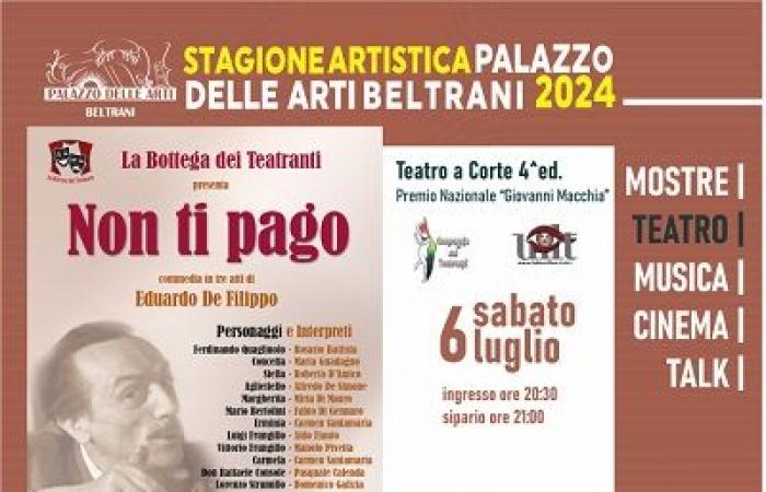 6 juillet – Teatro a Corte. Sur scène « Non ti pago », un grand classique d’Eduardo De Filippo. – Trani – PugliaLive – Journal d’information en ligne