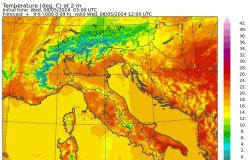 Météo, températures maximales aujourd’hui : +19°C à Caltanissetta