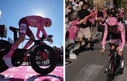 Pogacar est le maître du Giro d’Italia. Il domine également le contre-la-montre à Pérouse : dans les 7 derniers kilomètres il récupère une minute de Ganna et donne 2 minutes à Thomas