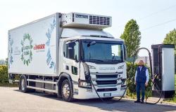 Premier transport avec Scania entièrement électrique du groupe MARR en Lombardie