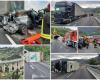 accident de camion entre Sanremo et Taggia, deux morts et plusieurs blessés. Un trafic fou /Les images